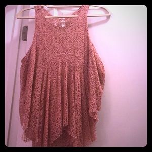 Free people pink lace tank top